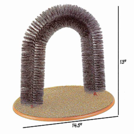 Pet Adobe Self-Grooming Cat Arch with Bristle Ring Brush and Base Groomer | Controlling Healthy Fur and Claws 560876JBM